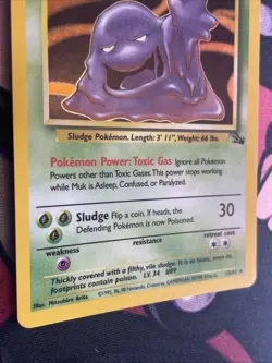 Muk 13/62 Near Mint Fossil Set 1999 Pokemon Card Holo Rare Holofoil - LP+ - Image 5