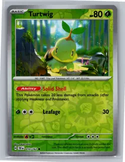 Turtwig 010/162 Common Temporal Forces Pokemon Reverse Holo Near Mint - Image 1