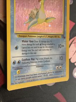 Lapras - 10/62 - Pokemon Fossil Unlimited Holo Rare Card WOTC LP+ - Image 5