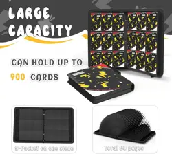 Trading Card Binder 9 Pocket，Card Binder 900 Pockets Card Book Holder Cards wi - Image 5