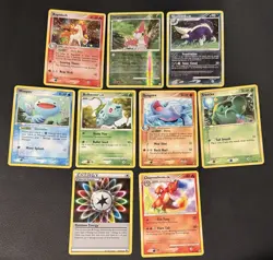 Pokemon Card Lot Midera Mix (9 Cards) 2004 - 2015 (MP-HP) TCG Holo Rare Swirl - Image 1