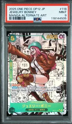PSA 9 Bonney OP12-118 Manga Alt Art Comic Parallel ONE PIECE Card Japanese - Image 1