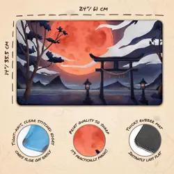 Blood Moon Torii Gate Stitched - MTG Playmat - Compatible with Magic The Gath... - Image 3