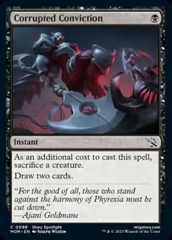 MTG Corrupted Conviction - Foil, March of the Machine, Lightly Played, English - Image 1