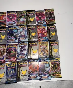 Pokemon Sealed Booster Pack Lot x24 Evolving Skies Celebrations Chilling SEE PIC - Image 3