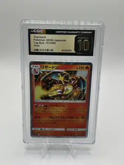 CGC 10 2018 Pokemon TCG Charizard 013/095 Sm9 Tag Bolt Rare Holo Japanese - Image 1