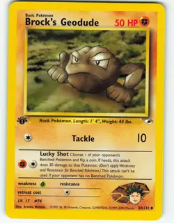 Brock's Geodude - 1st Edition - 38/132 Gym Heroes- WOTC - Pokemon TCG - 2000 - Image 1