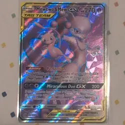 Mewtwo & Mew GX 222/236 SM-Unified Minds TAG TEAM Full Art Holo 270 HP - Image 1