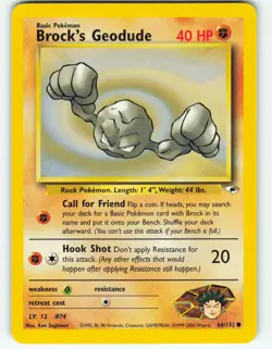 Brock's Geodude - 66/132 Gym Heroes - Pokemon TCG - 2000 - Image 1