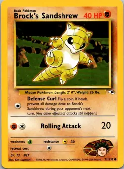 Brock's Sandshrew 71/132 Common Gym Heroes Pokemon Unlimited Near Mint - Image 1