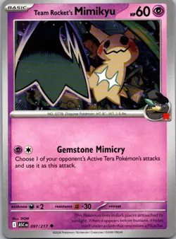 Team Rocket's Mimikyu 097/217 Uncommon Ascended Heroes Pokemon Near Mint - Image 1