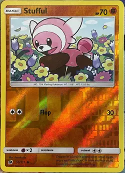 Stufful Reverse Holo - 55/111 - Crimson Invasion Pokemon 2017 - Image 1