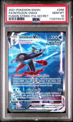 Pokemon PSA 10 Inteleon Vmax #266 Alternative Art Colpo Fusione 2021 Italiano - Image 2