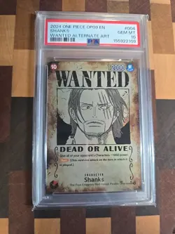 Shanks Wanted OP09-004, PSA 10 - Image 1