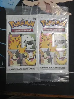 Sealed Pokemon 25th Anniversary General Mills Cereal 3 Card Booster Packs (2x) - Image 1