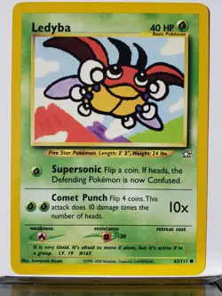 Ledyba 63/111 - LP - Original 1999 Neo Genesis Pokemon Card - $2 Flat Shipping - Image 1