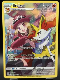 2022 Pokemon SWSH Silver Tempest Braixen Trainer Gallery Holo #TG01/TG30 - Image 1