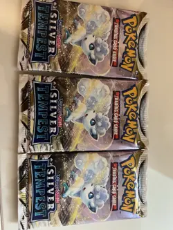 Pokemon TCG Sword and Shield Silver Tempest Sealed Booster Packs Lot of 3 - Image 1