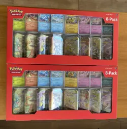 Pokemon TCG: Costco Prismatic Evolution 8 Mini Tins W/Promos Lot of 2 - Image 1