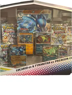 Pokemon TCG SV Prismatic Evolutions Lucario EX & Tyranitar EX Premium Collection - Image 3