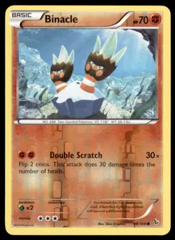 2014 Pokemon XY Flashfire Reverse Foil Binacle English #48 Reverse Holo - Image 1