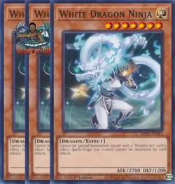 Yugioh! 3x White Dragon Ninja MP25-EN444 Common 1st Ed NM - Image 1