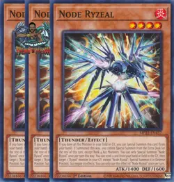 Yugioh! 3x Node Ryzeal MP25-EN437 Common 1st Ed NM - Image 1