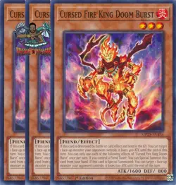 Yugioh! 3x Cursed Fire King Doom Burst MP25-EN436 Common 1st Ed NM - Image 1