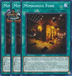 Yugioh! 3x Mimighoul Fork MP25-EN435 Common 1st Ed NM - Image 1