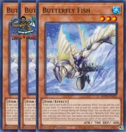Yugioh! 3x Butterfly Fish MP25-EN433 Common 1st Ed NM - Image 1