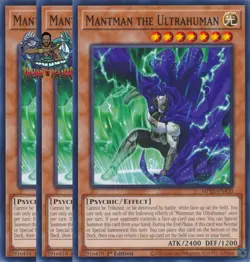 Yugioh! 3x Mantman the Ultrahuman MP25-EN430 Common 1st Ed NM - Image 1
