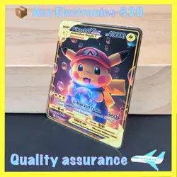 Metal Gold Card-POKEMON MARIO PIKACHU METAL COLLECTABLE CARDS 10000HP VMAX - Image 1