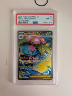 2025 POKEMON MEG EN-MEGA EVOLUTION ULTRA RARE #155 MEGA VENUSAUR EX PSA 8 - Image 1