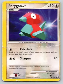 Porygon 81/106 Common Great Encounters Pokemon Damaged - MISS CUT - Image 1