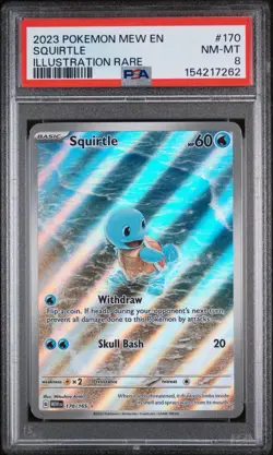 2023 Pokemon SV: 151 Squirtle 170/165 Illustration Rare IR PSA 8 - Image 1