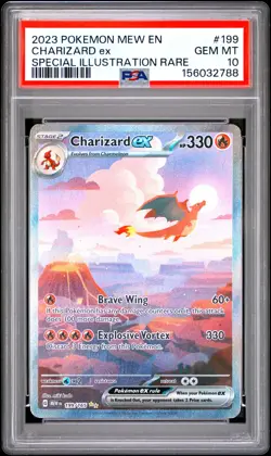 2023 POKEMON MEW EN-151 SPECIAL ILLUSTRATION RARE #199 CHARIZARD EX PSA 10 - Image 1