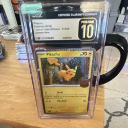 Pokemon Co. Pikachu 018/091 Trick or Trade BOOster 2024 Cosmos Holo ENG CGC 10 - Image 1