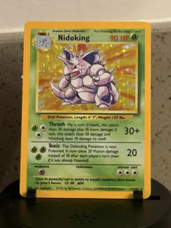 Pokemon TCG Nidoking Holo 11/102 1998 Pokemon Base Set LP Condition - Image 1