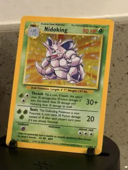Pokemon TCG Nidoking Holo 11/102 1998 Pokemon Base Set LP Condition - Image 2