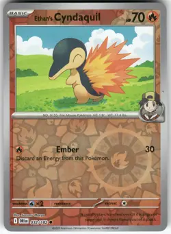 Ethan's Cyndaquil 032/182 Common Destined Rivals Pokemon Reverse Holo Near Mint - Image 1