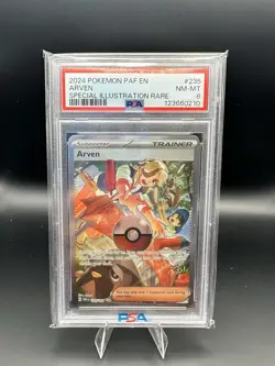 Arven 235/091 Paldean Fates Pokemon TCG Full Art SIR PSA 8 - Image 1