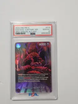 Eustass "Captain" Kid PSA 10 - One Piece OP07 074 English Foil 2024 - Image 1