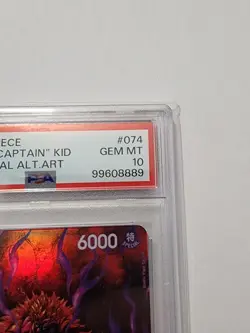 Eustass "Captain" Kid PSA 10 - One Piece OP07 074 English Foil 2024 - Image 3