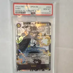 Sabo Alternate Art Manga Foil OP04-083 Kingdoms of Intrigue SR PSA 10 - Image 1
