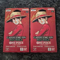 Carrying On His Will OP-13 One Piece Sleeved Booster Pack lot of 2 - Image 1
