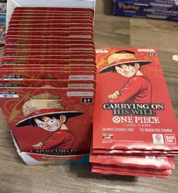 One Piece OP-13 Carrying on His Will Sleeved Booster Pack Lot of 50 - Image 1
