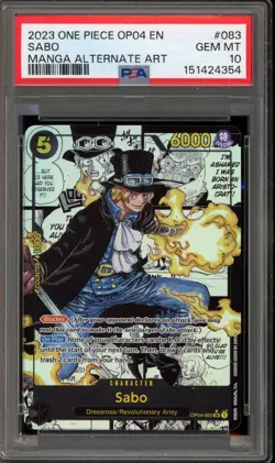 One Piece CCG Sabo Manga Alternate Art OP04-083 PSA 10 Gem Mint - Image 1