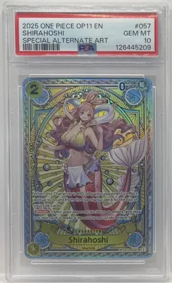 2025 One Piece OP11 En Shirahoshi Special Alternate Art #057 PSA 10 Gem Mint - Image 1