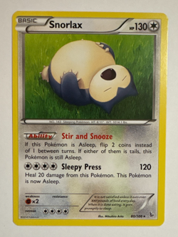Snorlax 80/106 Flashfire Pokemon Card - Image 1