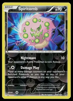 Pokemon Card Steam Siege Spiritomb 62/114 Reverse Holo Rare - Image 1